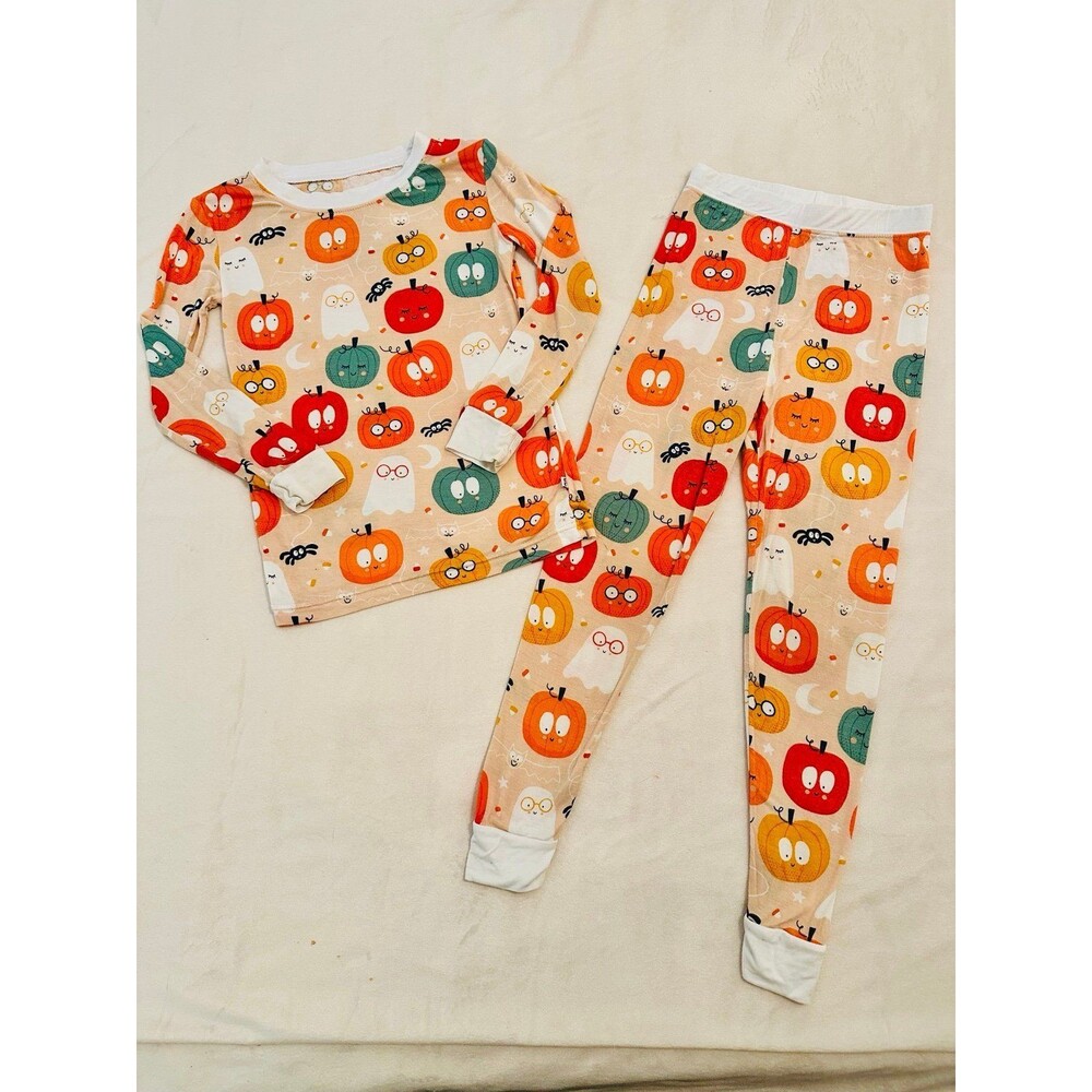 Little Sleepies OG Pumpkin Party Bamboo Pajama Set Size 4t
